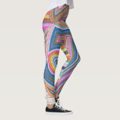Leggings Motif géométrique abstrait rayé vibrant (Droite)