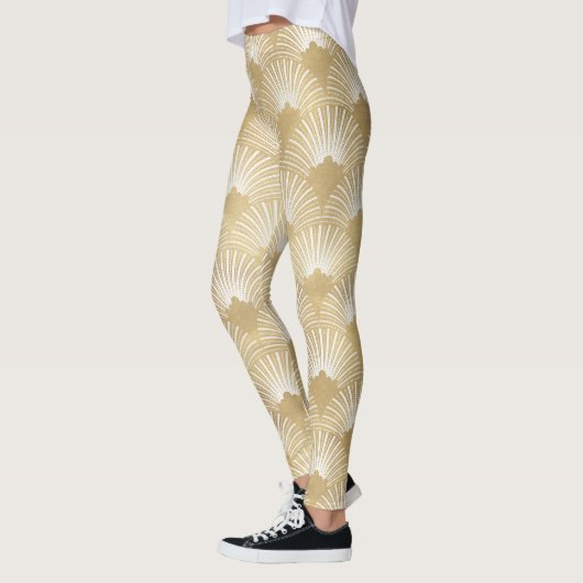 Leggings Motif géométrique Art déco or (Gauche)