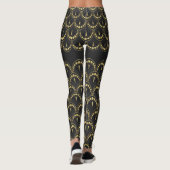Leggings Motif géométrique art-déco or et gris (Dos)