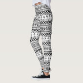 Leggings Motif géométrique Aztec noir et blanc (Gauche)