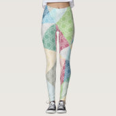 Leggings Motif géométrique blanc et Motif coloré (Devant)