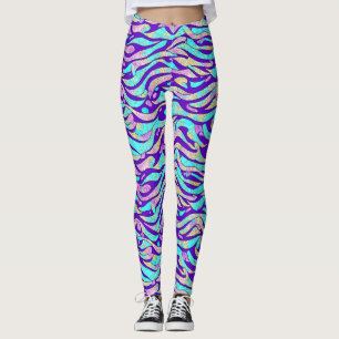Leggings Motif géométrique bleu abstrait et coloré