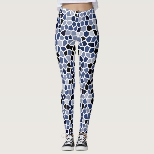 Leggings Motif géométrique bleu cool (Devant)