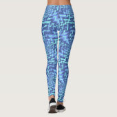 Leggings Motif géométrique bleu et aquamarine (Dos)