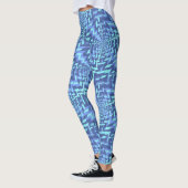 Leggings Motif géométrique bleu et aquamarine (Gauche)