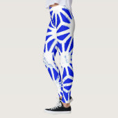 Leggings Motif géométrique bleu royal (Gauche)