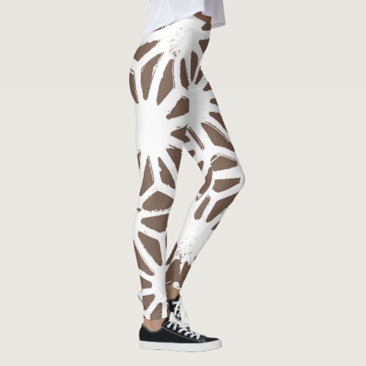 Leggings motif géométrique Brown et blanc (Droite)