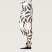 Leggings motif géométrique Brown et blanc (Gauche)