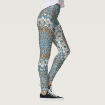 Motif géométrique complexe bleu et Tan Mandala