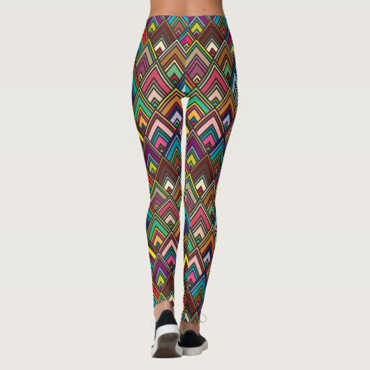 Leggings Motif géométrique couleur diamant (Dos)