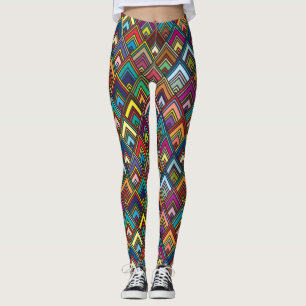 Leggings Motif géométrique couleur diamant