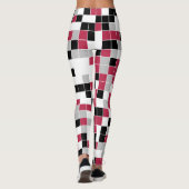 Leggings Motif géométrique couleur Magenta noir gris (Dos)
