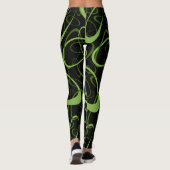 Leggings motif géométrique de boucles interconnectées verte (Dos)