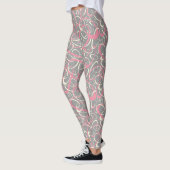 Leggings motif géométrique de boucles rétro gris rose (Gauche)
