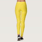 Leggings Motif géométrique de nid d'abeilles jaune (Dos)
