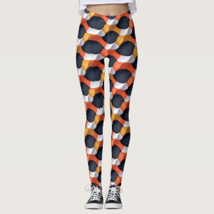 Leggings Motif géométrique d'onde 3D moderne en couleurs vi