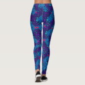 Leggings Motif géométrique en bleu et pourpre (Dos)