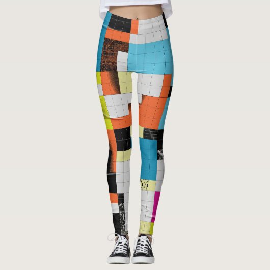Leggings Motif géométrique et coloré (Devant)