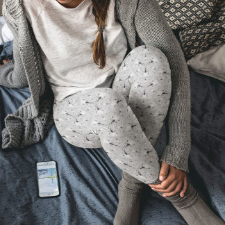 Leggings Motif géométrique fractal gris