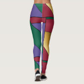 Leggings Motif géométrique Gold violet vert rouge (Dos)