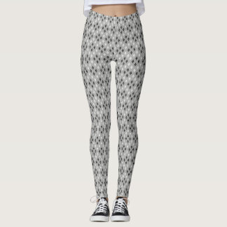 Leggings motif géométrique gris noir et blanc fin