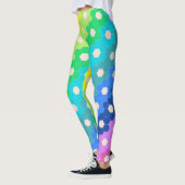 Leggings Motif géométrique Hexagon arc-en-ciel lumineux (Gauche)