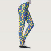 Leggings Motif géométrique jaune Abstrait sur bleu (Droite)