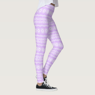 Leggings Motif géométrique mandala mauve