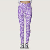 Leggings Motif géométrique mandala violet (Devant)