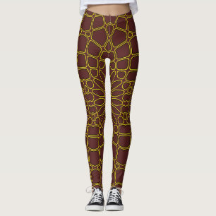 Leggings Motif géométrique marron "Ratti_Creative_Arts"