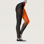 Leggings Motif géométrique moderne gris-noir orange (Droite)