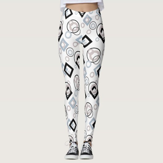 Leggings Motif géométrique moderne multicolore (Devant)