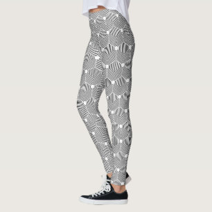 Leggings Motif géométrique moderne noir et blanc
