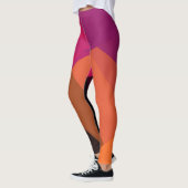 Leggings Motif géométrique moderne violet orange noir (Gauche)