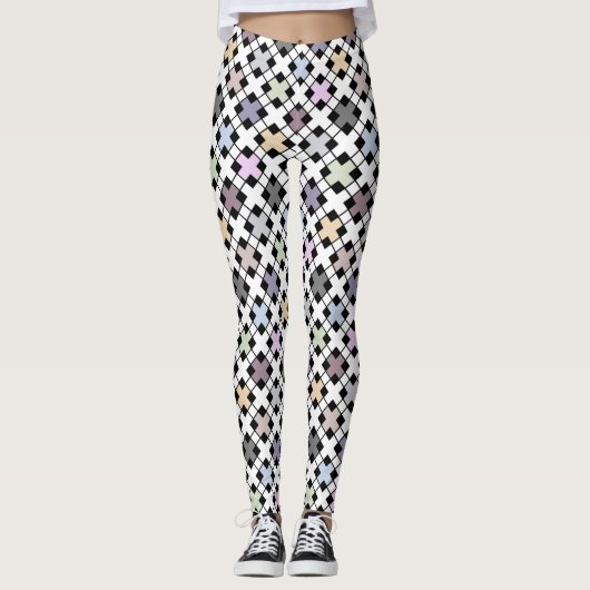 Leggings Motif géométrique multicolore (Devant)