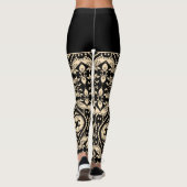 Leggings Motif géométrique noir et beige (Dos)