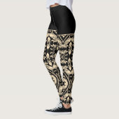 Leggings Motif géométrique noir et beige (Gauche)