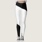 Leggings Motif géométrique noir et blanc (Devant)