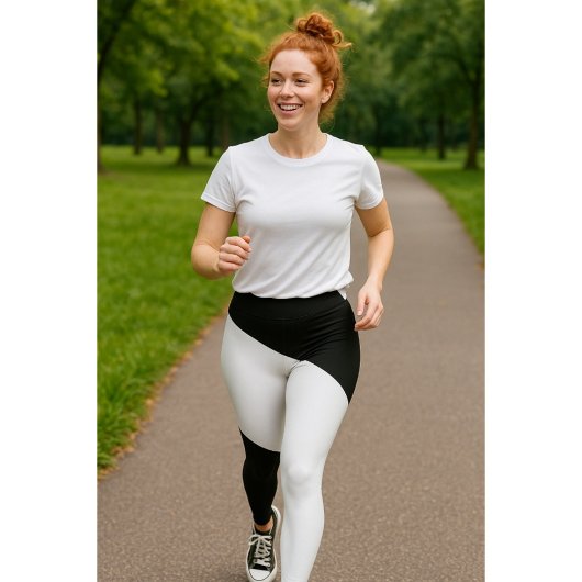 Leggings Motif géométrique noir et blanc