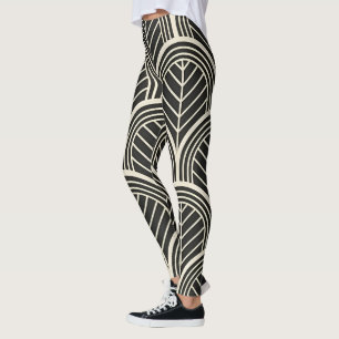 Leggings Motif géométrique noir et blanc chic sans couture