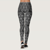 Leggings MOTIF GÉOMÉTRIQUE noir et gris (Dos)