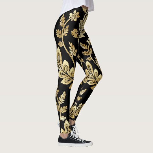 Leggings Motif géométrique noir et or (Droite)