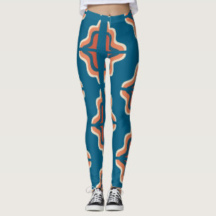 Leggings Motif géométrique rétro / Abstrait bohème vintage