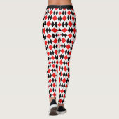 Leggings Motif géométrique Retro Art Déco Rouge Diamant Noi (Dos)