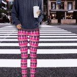 Leggings Motif géométrique rétro Tulipes violettes roses<br><div class="desc">Une impression moderne rétro amusante pour les légumineuses imprimées. Branché,  confortable et polyvalent à porter pour les fêtes,  l'entraînement,  les cafés,  le shopping ou simplement se détendre avec les proches.</div>