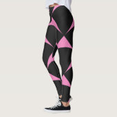 Leggings Motif géométrique rose et noir (Gauche)