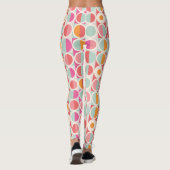 Leggings Motif géométrique rose orange (Dos)