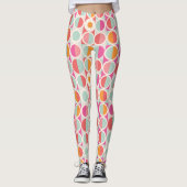 Leggings Motif géométrique rose orange (Devant)