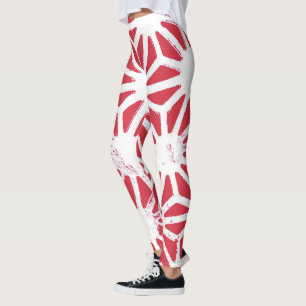 Leggings Motif géométrique rouge