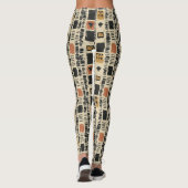 Leggings Motif géométrique rustique en boue de coton (2) (Dos)